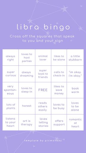 libra bingo|Free Libra Bingo Template .
